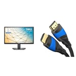 Dell SE2222H 21.5 Inch Full HD Monitor, 60Hz, VA, HDMI, VGA, 3 Year Warranty, Black & HDMI Cable 4K – 5m – with A.I.S Shielding – Designed in Germany – by CableDirect