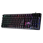 ELYTE KY-100 - Clavier Gamer Semi-mécanique Rainbow - Noir