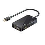 TB® Mini DisplayPort (thunderbolt) to DVI VGA HDMI 3 In 1 Adapter, Mini DisplayPort Adapter for MacBook Air MacBook Pro iMac Mac Mini Surface Pro 1 2 3 4, Black