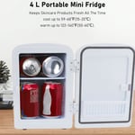 White UK Plug Mini Fridge 4L Portable Cooler Warmer Personal Refrigerator