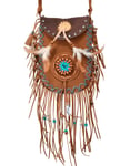 Detaljert Indianer Kostymeveske med Fjær og Frynser