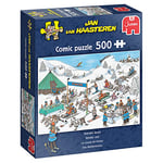 JUMBO-Rentier-Rennen-500 Teile Jan Van Haasteren-La Course de Rennes-Puzzle de 500 pièces Humoristique-Adultes, 20051, Multicolore, 49x35cm