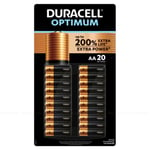 Duracell Optimum 200%Extra Life Power AA 1.5v Alkaline Battery Pack 20 Batteries
