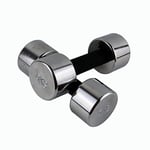 Master Adult Chrome Weight Set Dumbbell Set 2 x 5 kg, Silver/Black, US