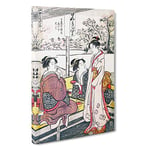 Big Box Art Nippori Keinai Ebisu-Daikoku by Torii Kiyonaga Painting Canvas Wall Art Framed Picture Print, 30 x 20 Inch (76 x 50 cm), White, Grey, Black, Purple, Yellow