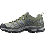 Salomon X Ultra Pioneer Aero Women's Hiking Shoes, Secure foothold, Stable & cushioned, and Extra grip, Oil Green, 3.5