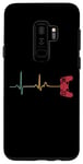 Coque pour Galaxy S9+ Vintage Gamer Heartbeat Manette pour joueurs de jeux vidéo