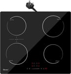Plug-In Induction Hob 13 Amp 2800W, 60Cm Integrated Electric Cooktop with Bridge