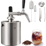 VEVOR Nitro Cold Brew Coffee Maker 2L Mini Keg Tap Faucet Brushes Hose Tool Kits