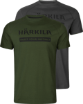 Härkila Härkila Men's Härkila Logo T-Shirt 2-Pack Duffel green/Phantom XL, Duffel green/Phantom