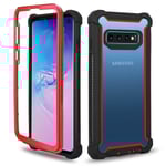 Samsung Galaxy S10e - Effektfullt EXXO Skyddsfodral Hörnskydd Svart + Röd