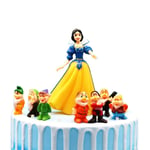 Babioms Snow White and Seven Dwarfs Figurine Toy Cake Decoration,Birthday Cake Decorative Ornaments Miniature Plastic Model Doll Kawaii Fairy Garden Ornaments Kids Toys Home Party Decoration,8 PCS