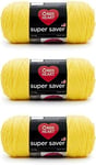Red Heart Super Saver Lot de 3 – Jaune vif – 198 g – Acrylique – 4 moyen (peigné) – 300 m – Tricot, crochet, artisanat et amigurumi