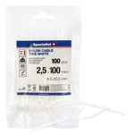 Spännet  Specialist 81/3-2102B; 2,5x100 mm; 100 st.; vit