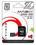 Magix 256GB microSD Card Class10 V10 U1, Read Speed Up to 80 MB/s, HD Series (SD Adapter Included)
