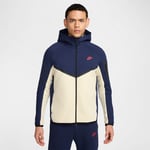 Nike Luvtröja Tech Fleece FZ Vindjacka - Navy/Khaki, storlek Large