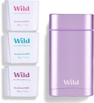 Wild - Natural Refillable Deodorant - Aluminium Free - Purple Case with Refill V