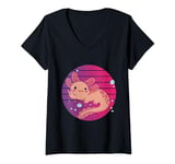 Womens Peace, Love Axolotl Retro Axolotl Lover Victory Salamander V-Neck T-Shirt