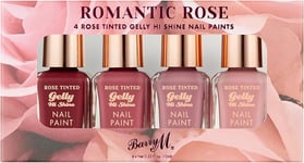Barry M Romantic Rose Nail Paint Gift Set, 4 Rose Tinted Gelly Hi Shine Shades,
