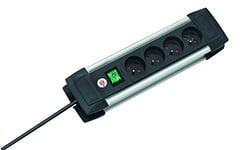 Brennenstuhl Premium AN4 Alu-Line Power Strip with Switch 1.8 m H05VV-F 3G1,5, Grey, 1391001064