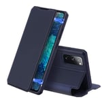 DUX DUCIS for Samsung S20 FE Case, Premium Flip Leather Magnetic Case with Card Holder for Samsung Galaxy S20 FE Cover (Deep Blue)