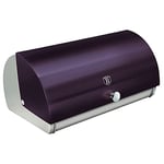 Berlinger Haus Purple Eclipse Boîte à Pain de Rangement pour Pain, Couvercle Coulissant en Acier Inoxydable, Design Moderne, Bread Box, Violet /Inox