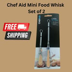 Chef Aid Mini Food Whisk Cooking Utensils Kitchen Tools Set of 2