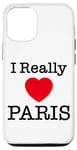 Coque pour iPhone 14 Pro Cool Paris France, I Really Love Paris Illustration Mode
