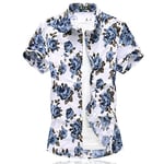 RelaxLife Mens Flowers Shirt Floral Mens Dress Shirts Flower Men'S Clothing Slim Fit Short-Sleeved Hawaiian Shirt Mens Summer Shirt Male