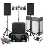 Complete DJ Setup - Combo1500 PA, Hercules Inpulse T7 Controller, Light Effects