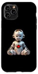 Coque pour iPhone 11 Pro big heart robs bébé robot science-fiction espace futur mars galaxy