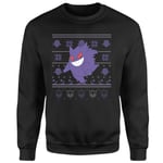 Pokemon Gengar Christmas Christmas Jumper - Black - XS - Black