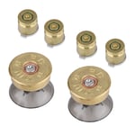 6Pcs Gold Metal Bullet Buttons & Thumbstick Mod Kit For PS4 Controller Bullet