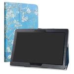 Lenovo Smart Tab M10 / P10 Case,LiuShan PU Leather Slim Folding Stand Cover for 10.1" Lenovo Smart Tab P10（TB-X705F）/ M10 （TB-X605F) Android Tablet,Almond Blossom