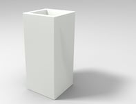Kloris Bac à Fleurs rectangulaire Moderne en polyéthylène 30 x 30 cm, 50 cm, Profondeur 24 cm, Blanc de Haute qualité, fabriqué en Italie