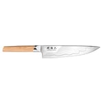 KAI Seki Magoroku Composite Couteau de Chef 20,0 cm - Acier Inoxydable SUS420J2 56 HRC/Acier VG 10 61 HRC - Bois de Pakka à Grain léger - fabriqué à la Main au Japon - Soie complète