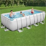 Bestway 16ft x 8ft 48in Power Steel Rectangular Pool Set