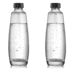 Sodastream Carafe en Verre pour Machine à Eau Pétillante Duo, Transparente, Bouteille en Verre Compatible Lave-vaisselle, 1 L (Lot de 2)