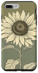 iPhone 7 Plus/8 Plus Aesthetic Sunflower Line Art Minimalistic Sage Green Case