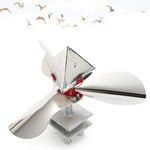 Leikance Stainless Steel Wind Power Bird Scarer,360 Degree Reflective Birds Repellents Decoy Orchard Garden Pest Control