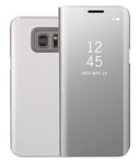 Etui med Gjennomsiktig Framside for Samsung Galaxy S7 Edge - Sølv