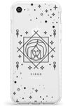 Virgo Emblem Impact Phone Case for iPhone 7/8 / SE TPU Protective Light Strong Cover with Transparent Star Sign Constellation Sun Moon