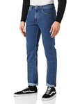 Lee Men's Brooklyn Straight Jeans, Blue Mid Stonewash, 30W / 34L
