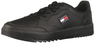 Tommy Jeans Homme Baskets Cuvette Retro Chaussures, Noir (Black), 44 EU