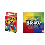 Mattel Games Blokus, Family Board Game for Kids and Adults for Party Game Night & UNO, Classic Card Game for Kids and Adults for Family Game Night, Use as a Travel Game or Engaging Gift