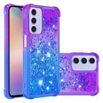 SKALO Samsung A16 Kvicksand Glitter Hjärtan TPU-skal - Lila-Blå multifärg