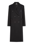 Viscose Blend Db Long Coat Black Tommy Hilfiger