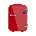 Cecotec Mini Réfrigérateur Bolero MiniCooling 4L Habana Red, Fonctionnement 12V-220V, Compatible avec voitures et caravanes, Fonction de refroidissement et de chauffage, Plage de température 5-65º