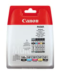 Genuine Canon Multipack Ink jet Printer Cartridges PGI-580XLBK, CLI-581BK/C/M/Y
