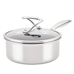 Circulon SteelShield C Series Stainless Steel Saucepan 18cm / 1.9L - Induction Saucepan with Lid with Hybrid Non Stick, Metal Utensil Safe & Dishwasher Safe Cookware